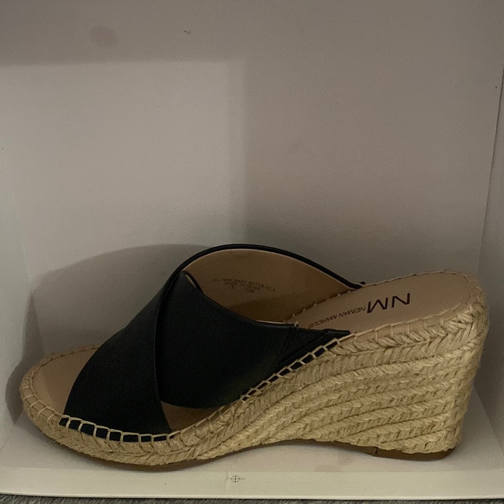 Neiman Marcus Crisscross Wedge Espadrilles